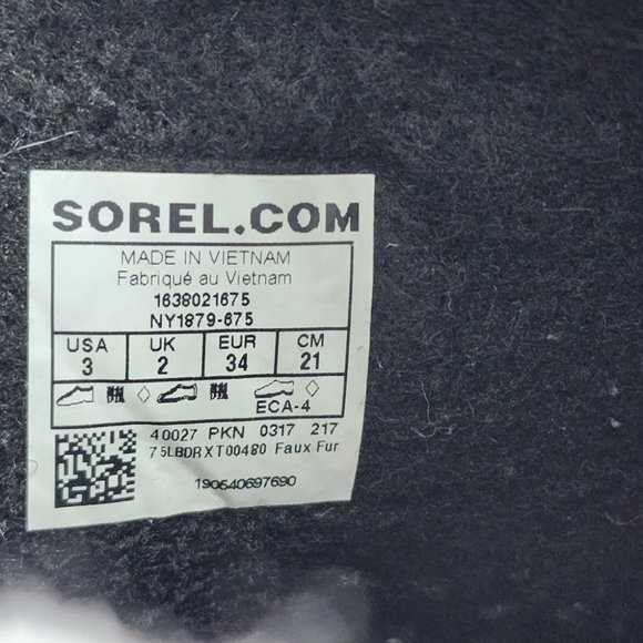 Sorel Rubber/ Fabric Waterproof Winter Boots Kid's Size 3 - Picture 11 of 12